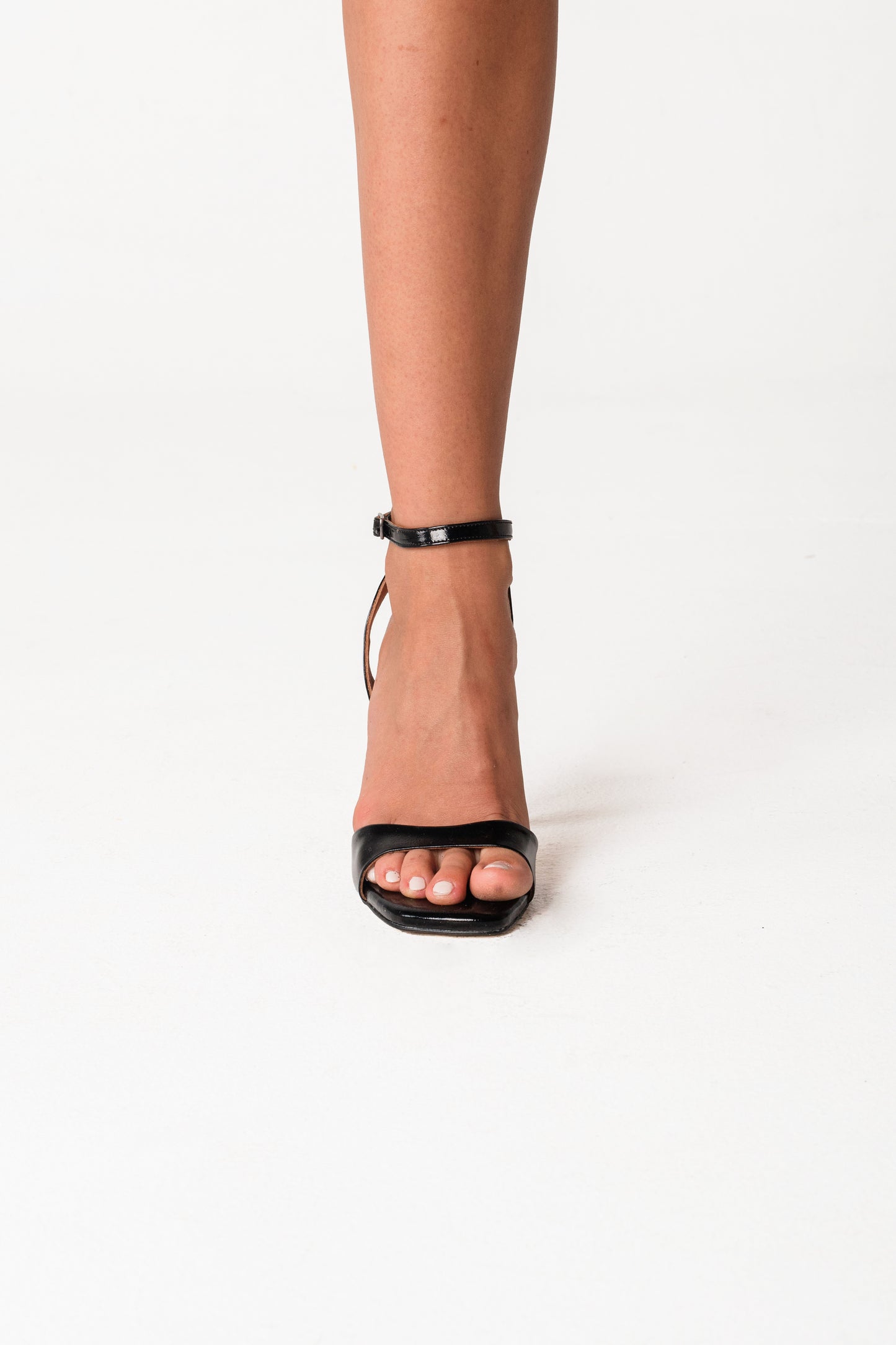 Leia O Black Ankle Strap Heels