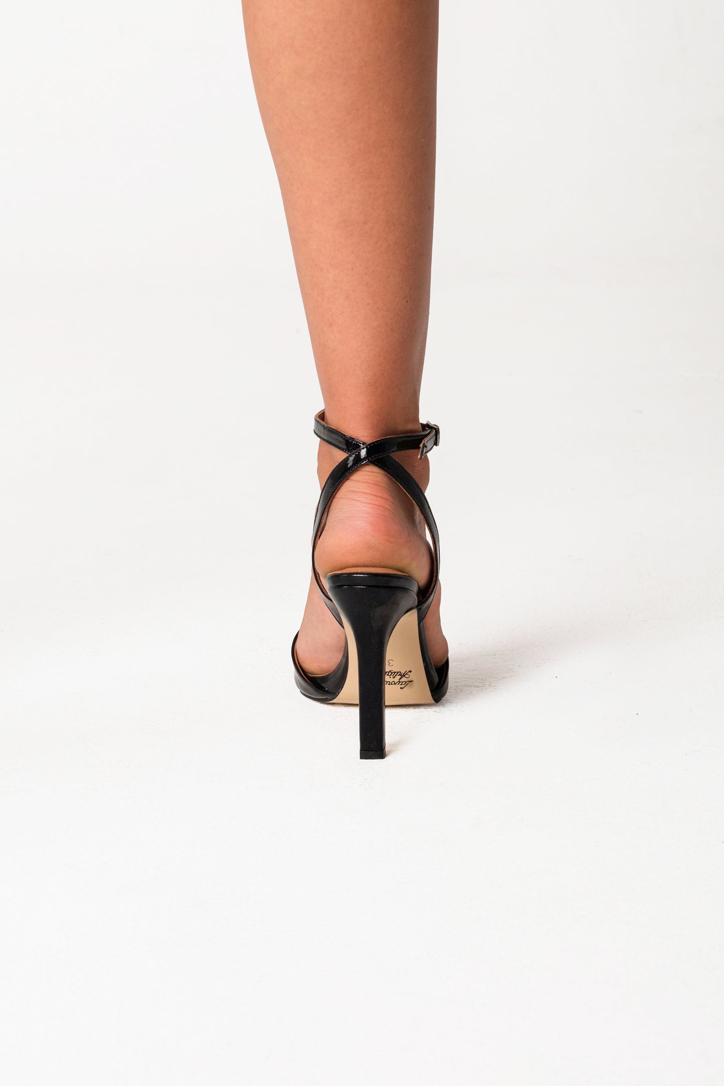 Leia O Black Ankle Strap Heels