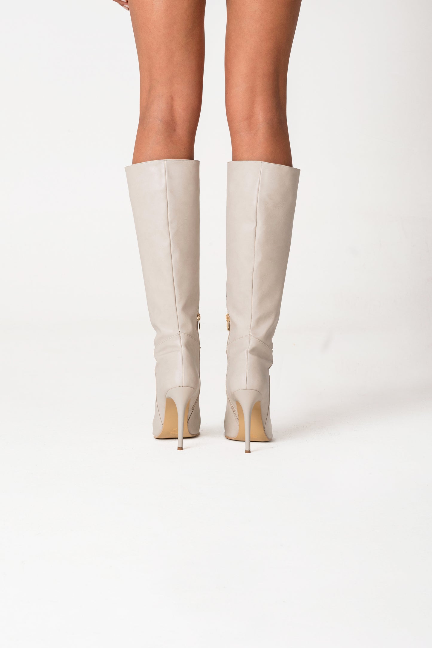 007 Athera White Knee-High Boots