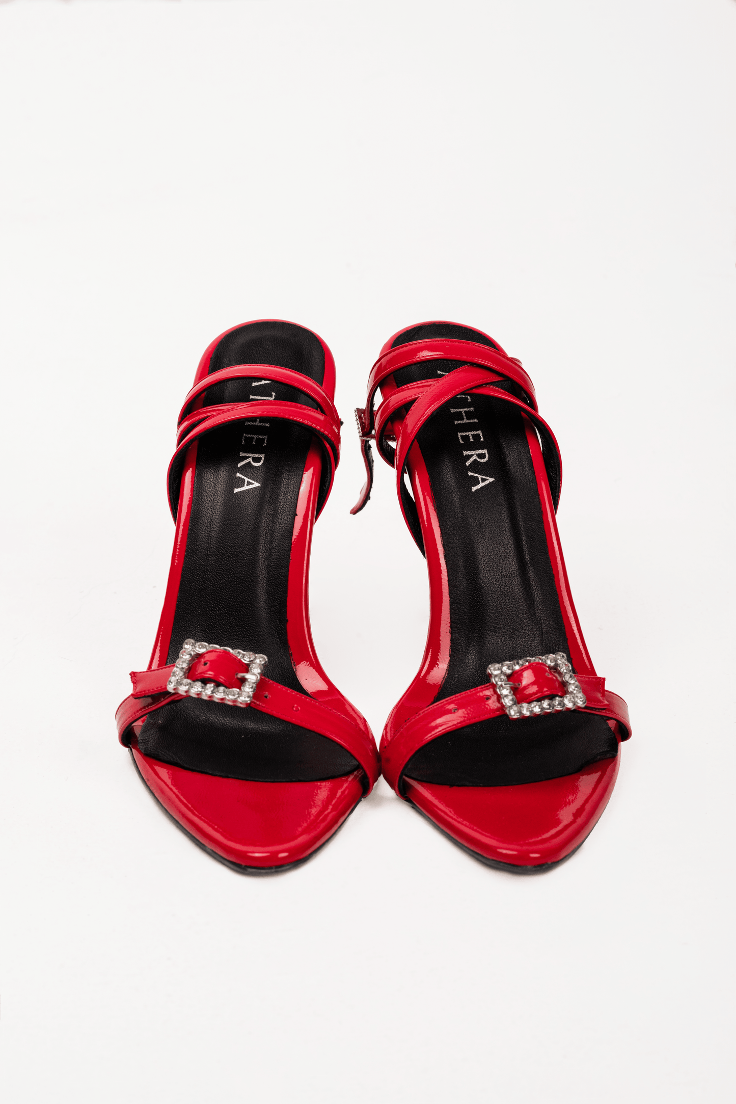 Carrie B Red Patent Heels
