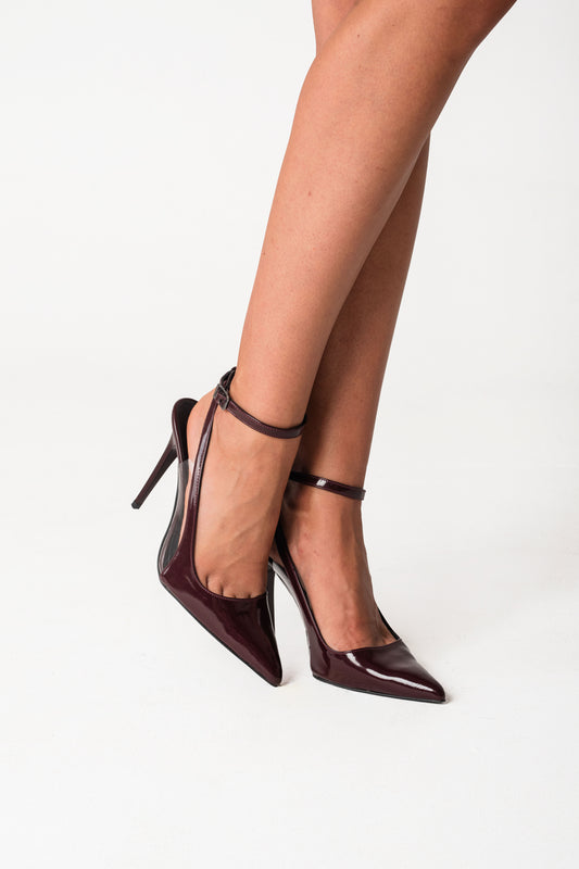 Naomi L Cherry Patent Heels
